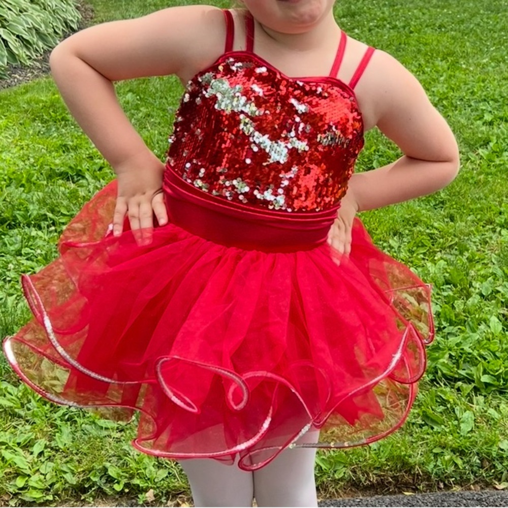 Sparkling Red Sequin Tutu Costume for Kids